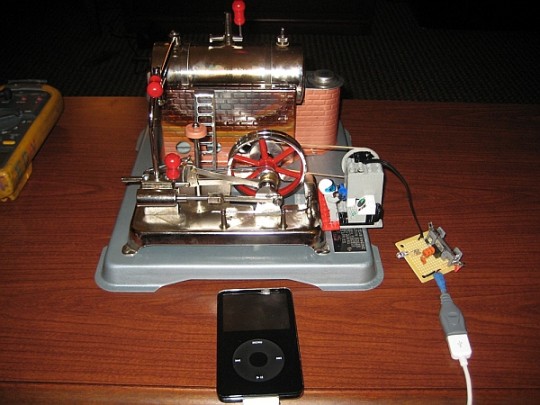 Charge up your iPod with a mini steam engine Charge up your iPod with a mini steam engine