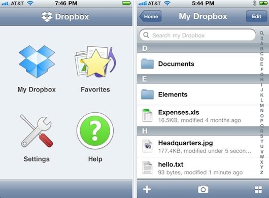 dropbox iphone app