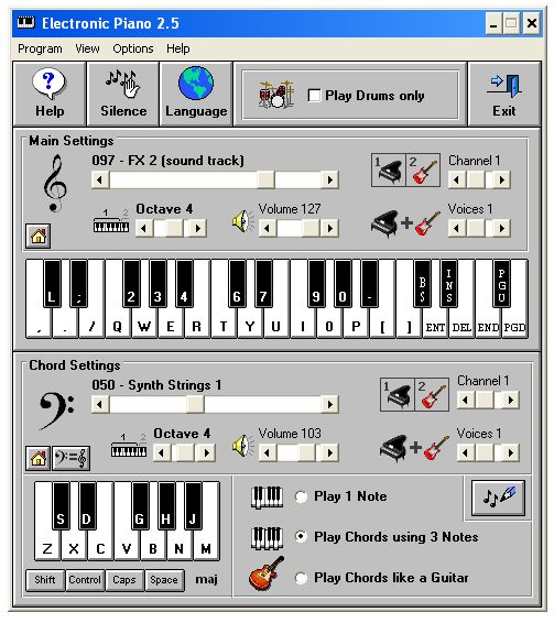 Online Virtual Piano, Keyboard and Acoustic Guitar - HitXP