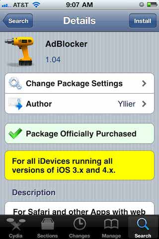 Adblocker Cydia App