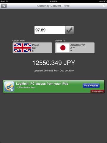 Currency Converter iPad