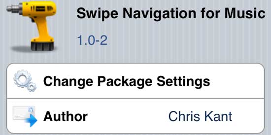 Swipe for Music Cydia Tweak