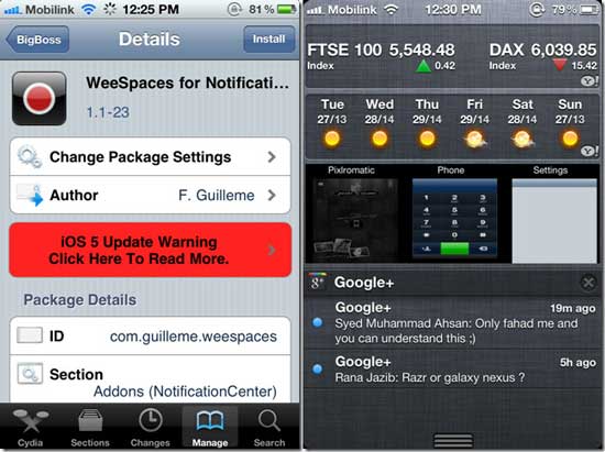 WeeSpaces Cydia App