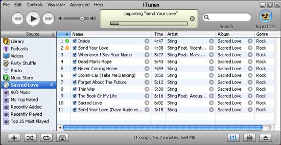 itunes cd-import option