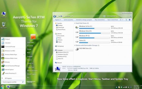 windows 7 theme aerovg