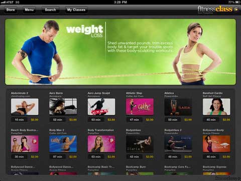 FitnessClass ipad app