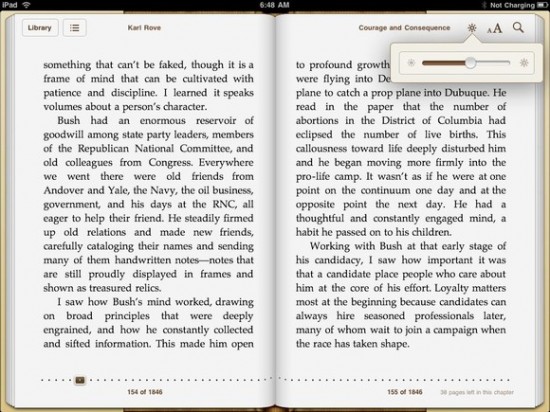 Dim Backlight in iBooks