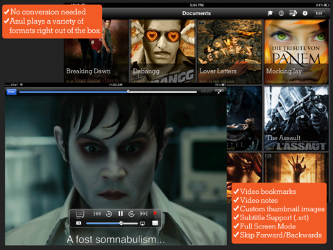 Azul Media Player for iPad