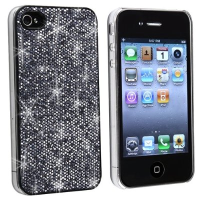 Black Bling Rubberized Hard Slim Case