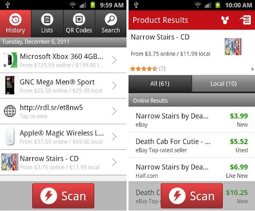 RedLaser Barcode & QR Scanner By eBay Mobile
