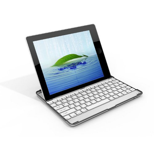  E-Stand White Aluminum iPad Case With Bluetooth Keyboard