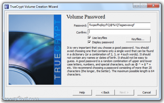 create a password