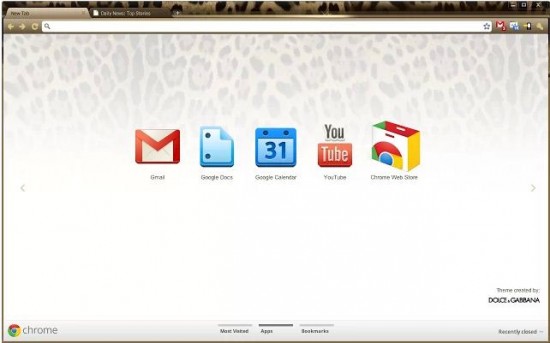 Dolce Gabbana chrome theme