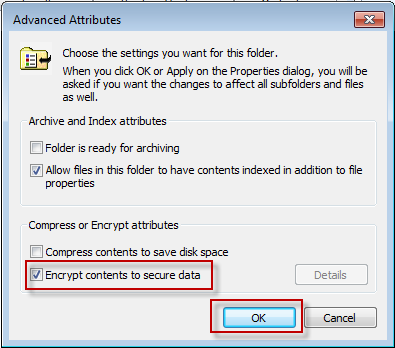 encrypt files win7