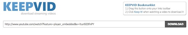 keepvid youtube download
