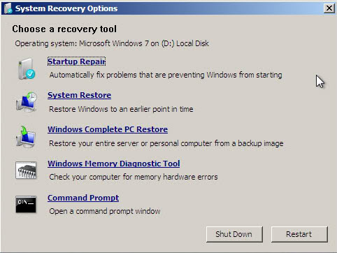 windows 7 repair