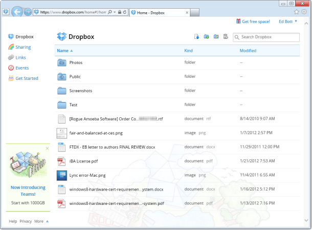 Dropbox File Storage