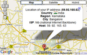 trace ip address map