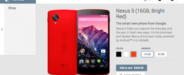 Google Play Store Greets the Nexus 5 in Bright Red