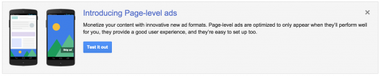 Page- level ads introduction in adsese account